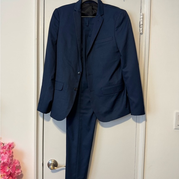Zara Blue Slim-Fit Suit Set
